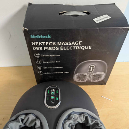 Nekteck Shiatsu Foot Massager Machine with Soothing Heat, Deep Kneading with air Compression, Improve Blood Circulation and Foot Wellness, Relax for Home or Office Use (Gray)
