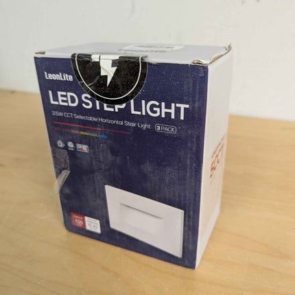 LEONLITE White 5CCT 120V LED Step Lights, 3.5W 150LM 5%-100% Dimmable Horizontal