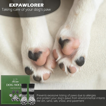 6Pcs Anti-Slip Dog Socks to Prevent Licking Paws,Dog Shoes for Hot Pavement,Dog