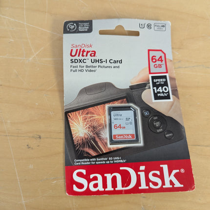 SanDisk 64GB Ultra SDXC UHS-I Memory Card - 100MB/s, C10, U1, Full HD, SD Card -