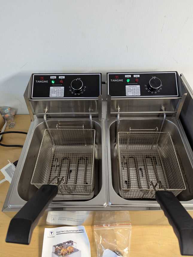 Commercial Deep Fryer - 3400W Electric Deep Fryers with 2x6.35QT Baskets 0.8mm T