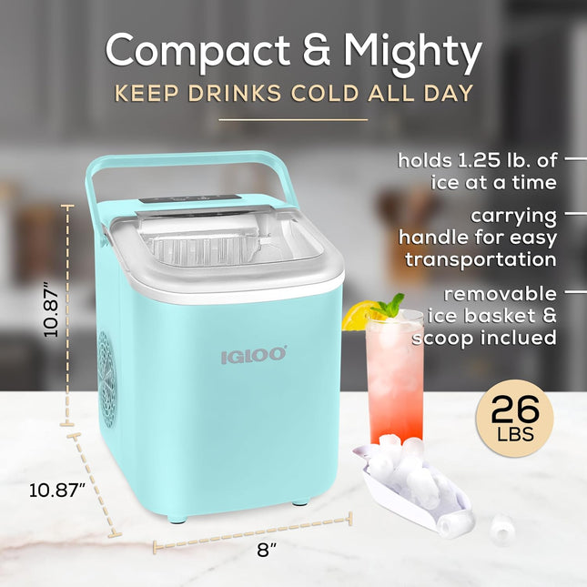 Igloo Automatic Self-Cleaning Portable Electric Countertop Ice Maker Machine wit