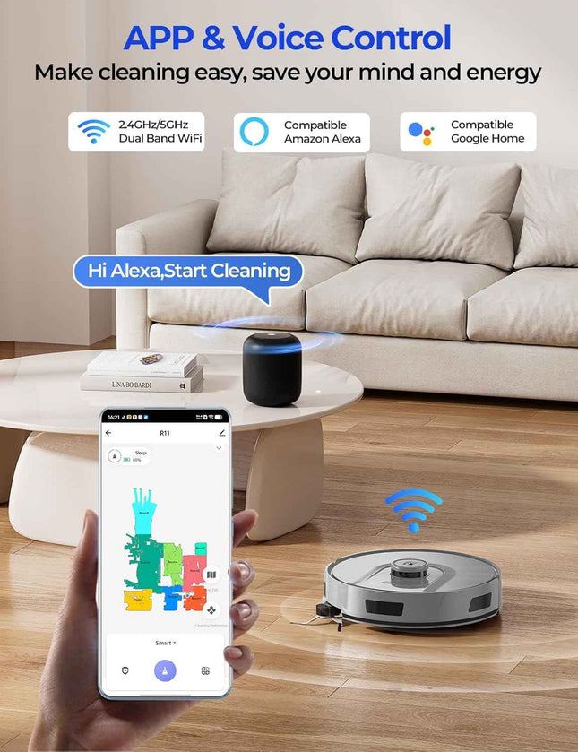 Redroad Robot Vacuum Cleaner 20,000Pa Robot Vacuum and Mop,120 Day Self Emptying
