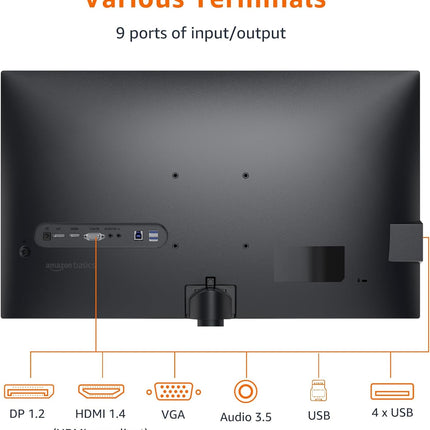 Amazon Basics 27 Inch Monitor, FHD 1080P, Max 100Hz, VESA Compatible, Built-in S