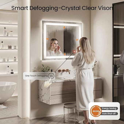 24X32 LED Bathroom Mirror with Lights, Anti-Fog, Dimmable - Lighted Bathroom Van