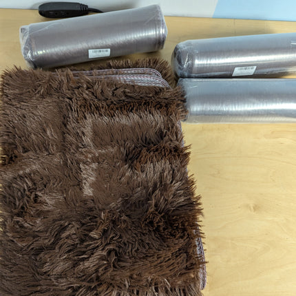 ZJYeRug Brown Runner Rugs for Bedroom Living Room,Non Slip Bedside Fluffy Area R