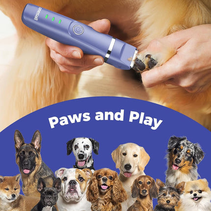 oneisall 4-in-1 Cordless Dog Grooming Kit with 2-Speed Clippers, Low Noise Paw T