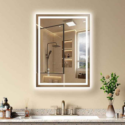24X32 LED Bathroom Mirror with Lights, Anti-Fog, Dimmable - Lighted Bathroom Van