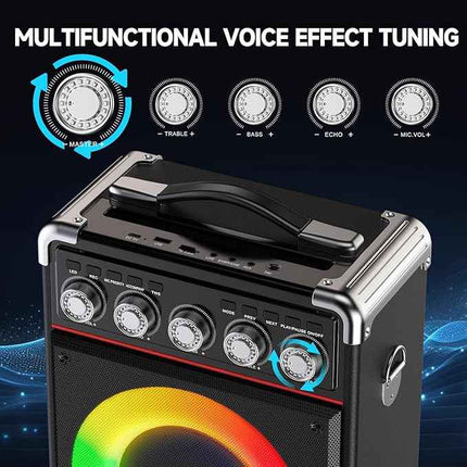 (No remote) Karaoke Machine, Portable Bluetooth Karaoke Speaker with 2 Wireless