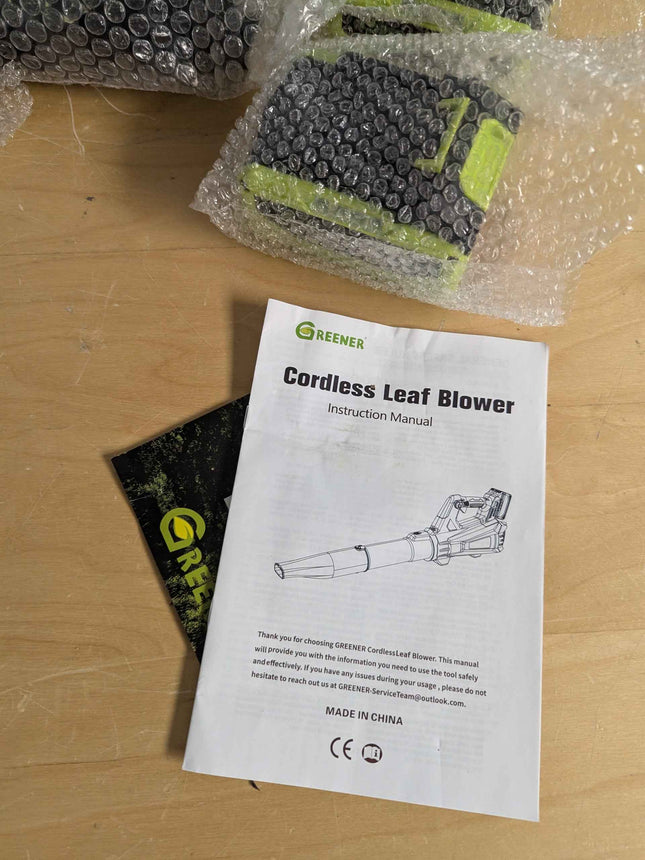 GREENER 21V Leaf Blower Cordless - 600CFM/160MPH Turbo Mode Electric Leaf Blower