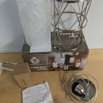 SHENGQINGTOP Modern Mini Pendant Light with Clear Glass, Brushed Nickel Transiti