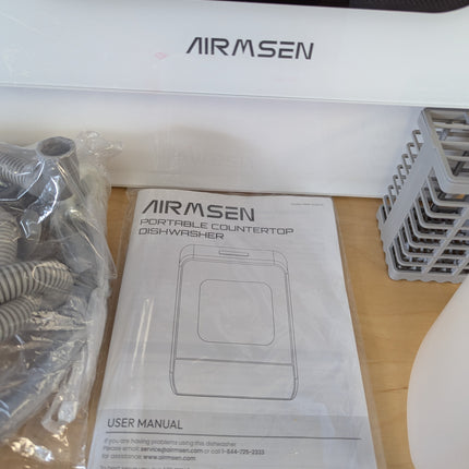 AIRMSEN Narrow Countertop Dishwasher with 5L Water Tank, Portable Dishwasher wit
