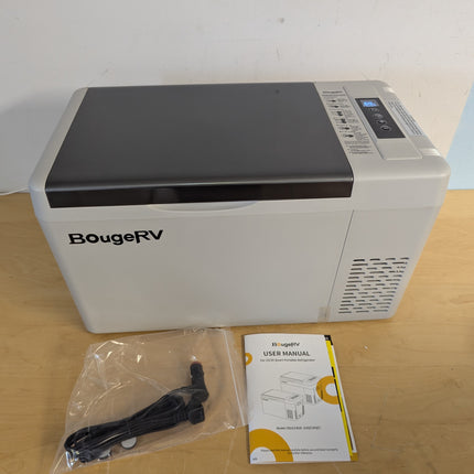 BougeRV CR23 Portable 12V Car Freezer & Fridge, 23 Quart, -8 to 50 F with 15 Min Fast Cooling, 45 dB, Grey