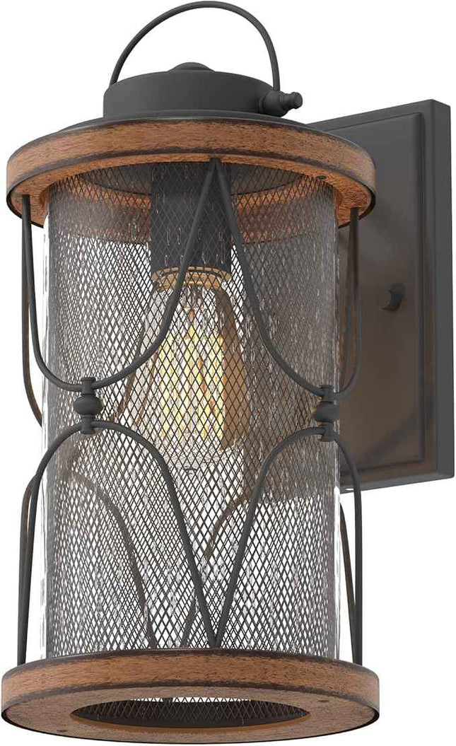 Inlight 10 4/5''H 1-Light Farmhouse Outdoor Porch Exterior Wall Lantern, Clear S
