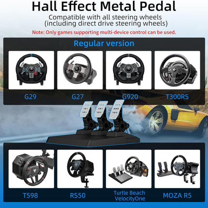 DOYO Racing Wheel Pedals, PC Gaming Steering Wheel Pedal Set, Swappable Springs,