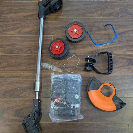 FISIYINDZ Cordless Electric Weed Wacker 21V with 2x 2000mAh Batteries, 3-in-1 Grass Trimmer & Edger (Only 1 Steel Blade)