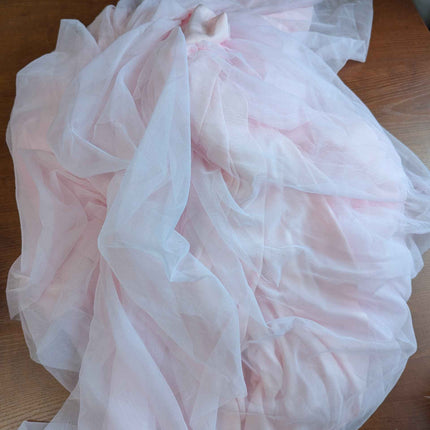 2 Pack Pink Table Cloth for 6 Foot Rectangle Tables, Pink Tulle Table Skirt Stre