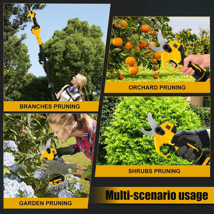 (Tool Only) Cordless Electric Pruning Shears with Telescopic Pole for DeWalt 20V