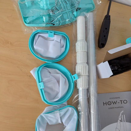 VIVOHOME Cordless Pool Vacuum with Telescopic & Extension Poles 9.12ft, 18.5 GPM