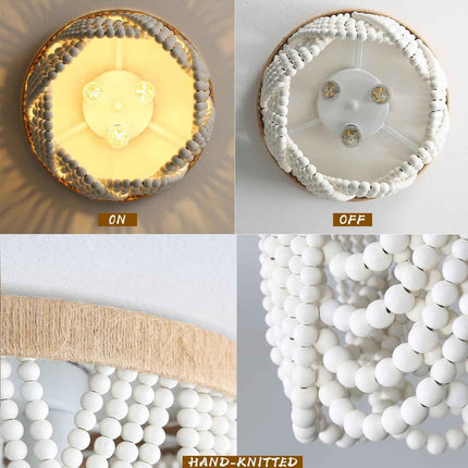 White Boho Light Fixture Boho Beaded Chandelier Boho Light Fixtures Ceiling Bead