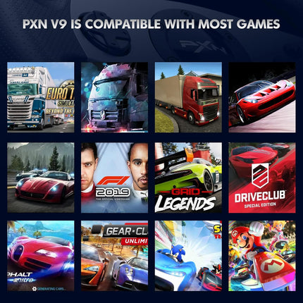 Steering Wheel for PC,Racing Wheel PXN V9 Driving Wheel 270/900 Degree Vibration