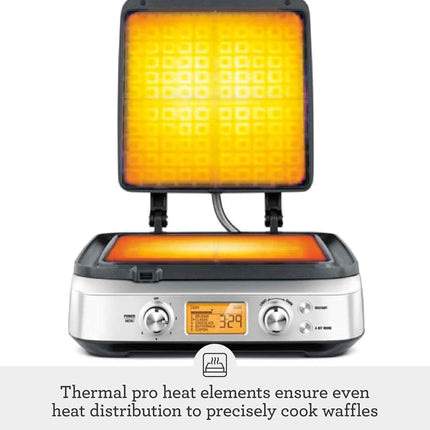 Breville BREBWM640XL 4 Slice Waffle Maker, silver
