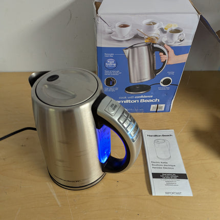Hamilton Beach Variable Temperature Electric Kettle, 1.7 L, 1500W, 6 Presets, Ke