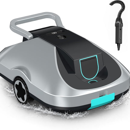 Zebary C1 Cordless Robotic Pool Cleaner, Dual-Suction Pool Vacuum with 200 Min Runtime, 2.7L Filter Basket, Auto-Parking