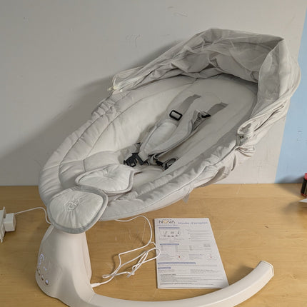 Jool Baby Nova Baby Swing for Infants with Bluetooth Music, Remote, 5 Motion Levels and Removable Canopy, Stone