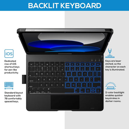 typecase Touch Keyboard Case for iPad 11th 10th Generation (11" 2025, A16 & 10.9