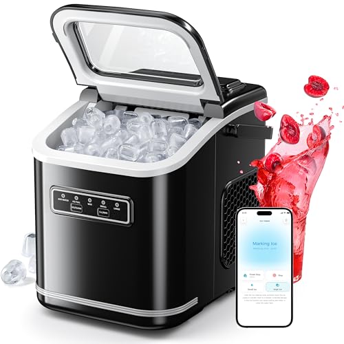 ecozy Smart Ice Makers Countertop, Portable Ice Maker with App Remote & Voice Co