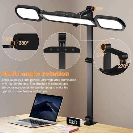 NUERPO LED Desk Lamp with Clamp,Adjustable Swing Arm Desks Lamps for Home Office