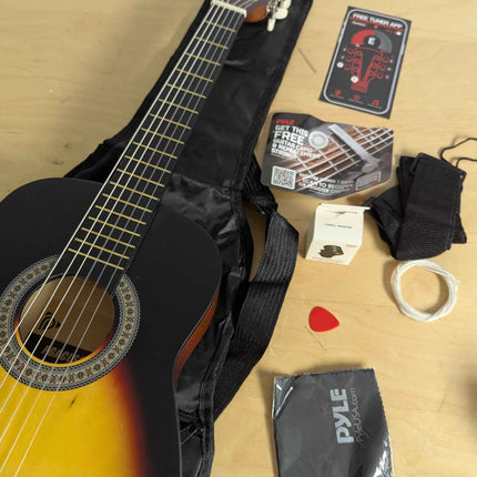 PYLE 30" Classical Acoustic Guitar Kit- 1/4 Junior Size, for Students Youth Girl
