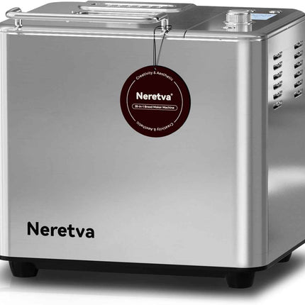 Neretva 20-IN-1 Bread Maker, Dual Heater 2LB Bread Machine Stainless Steel Bread