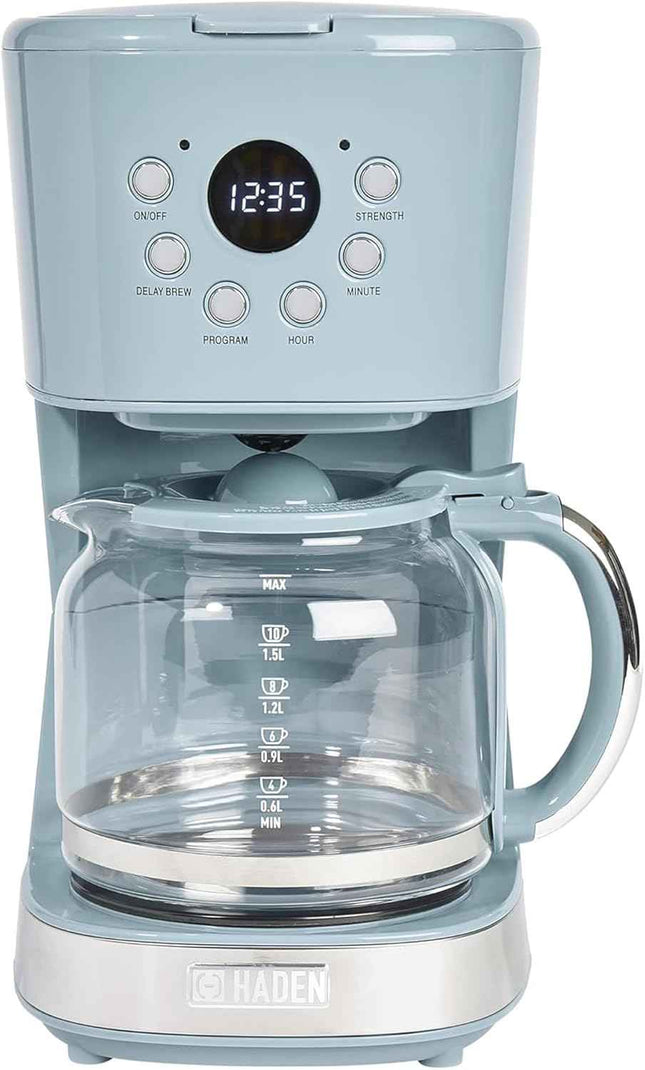 Haden Brighton Coffee Machine, 12 Cup Programmable Drip Coffee Maker with Auto S