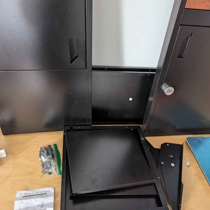 POST2HOME Metal Parcel Drop Box Outdoor, Secure Free Standing Package Delivery Box for Porch, Flat Pack Easy Assembly Postbox