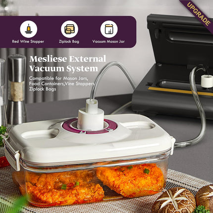 Mesliese Vacuum Sealer Machine Powerful 90Kpa Precision 6-in-1 Compact Vacuum Fo