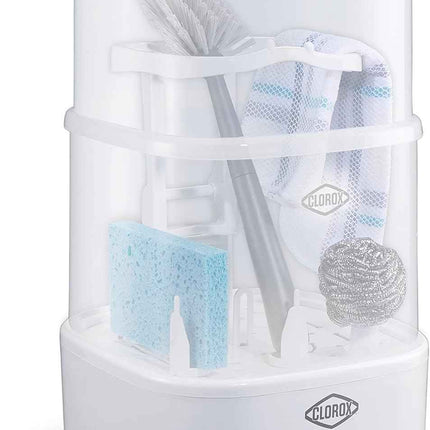 Clorox 2-Tier Electric Steam Sanitizer for Kitchen Utensils, Cleaning Sponges, B