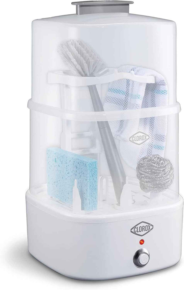 Clorox 2-Tier Electric Steam Sanitizer for Kitchen Utensils, Cleaning Sponges, B
