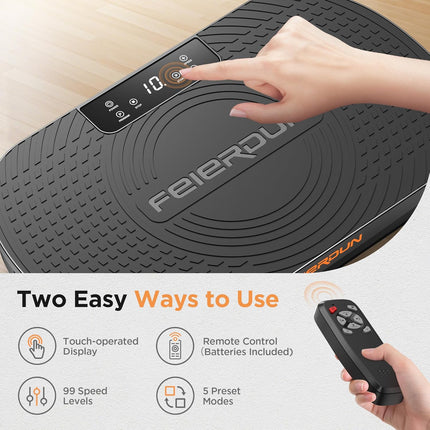 FEIERDUN Vibration Plate Exercise Machine, Vibration Plate for Lymphatic Drainag