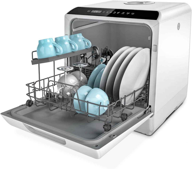 Hermitlux Countertop Dishwasher, 5 Washing Programs Portable Dishwasher With 5-L