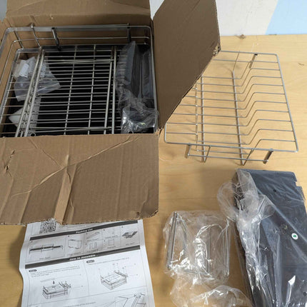 Large 2 Tier Dish Drying Rack, Extendable Dish Rack, Stainless Steel Anti-Rust D