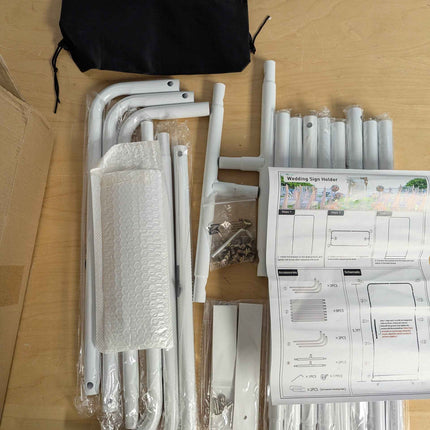 Wedding Sign Holder, Adjustable Welcome to Our Wedding Sign Stand W/Design Bundl