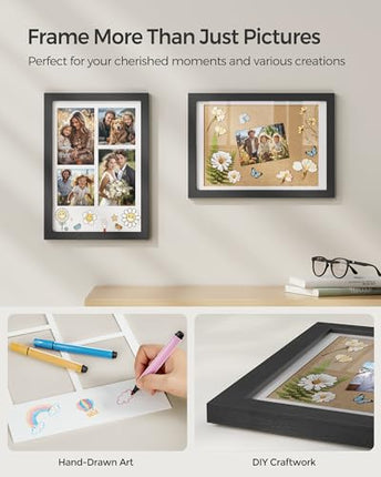SONGMICS A4 Picture Frames Collage, 4x6 Multi Photo Frame, 8.5x11, 8x12 or 4x4 P