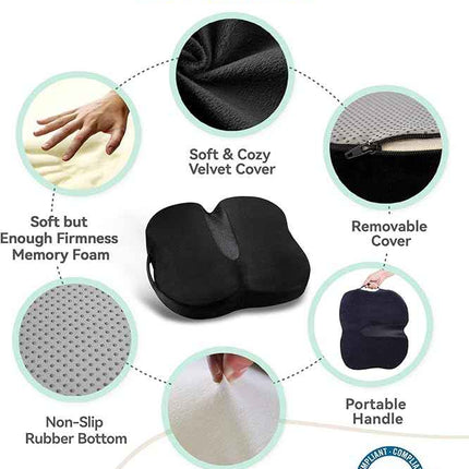 Travel Ease Memory Foam Seat Cushion, Butterfly-Shape Seat Cushion for Long Hour