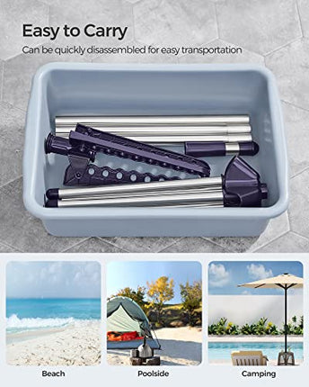 SONGMICS Clothes Drying Rack, 59-Inch Folding Laundry Drying Rack with 3 Rotatab