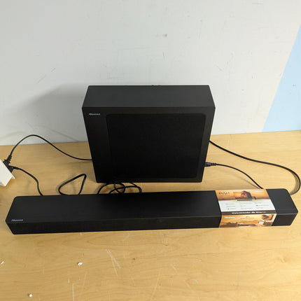 INCOMPLETE Hisense HS2100 2.1 Channel 240W Soundbar with Wireless Subwoofer, Dolby Audio (No Remote, No Cables)