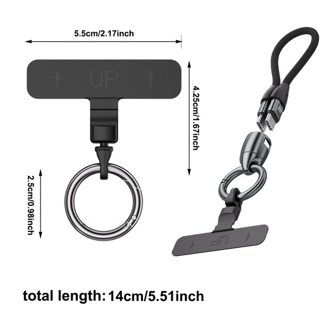 BotaniNest Phone Wrist Lanyard Built In 240W Type C Phone Lanyard Charging Fast