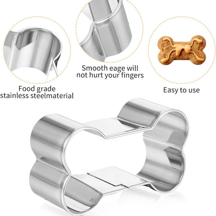 Thinp 4 Pcs Dog Cookie Cutter Set,Including Dog Shaped Cookie Cutters Dog Bone C