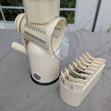 ENERGEVITY Manual Rotary Cheese Grater with Handle, 5 in 1 Replaceable Stainless